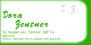 dora zentner business card